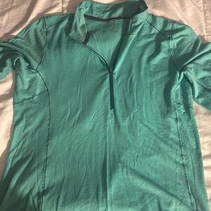 Patagonia women’s Sea-Foam Green Long-Sleeve Zip-Up Top XL MERONO BASELAYER